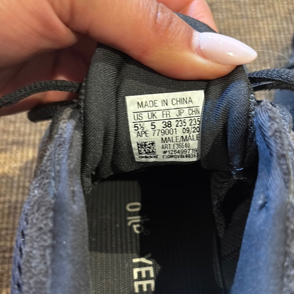 Yeezy Black Sneakers with Suede Finish - Picture 3 of 4
